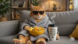 Lazy cat snack vibes