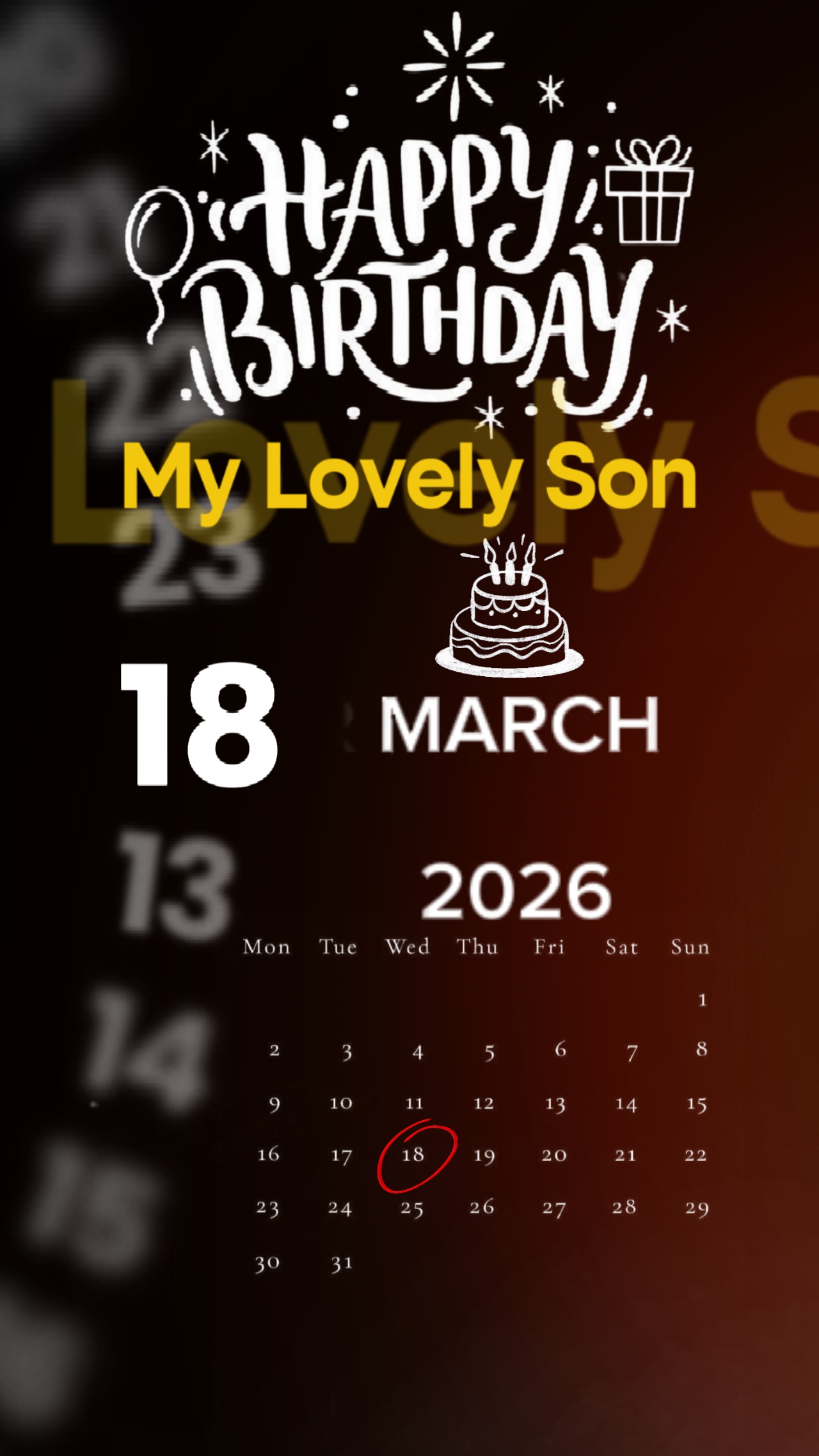 HBD HIJO 18 DE MARZO