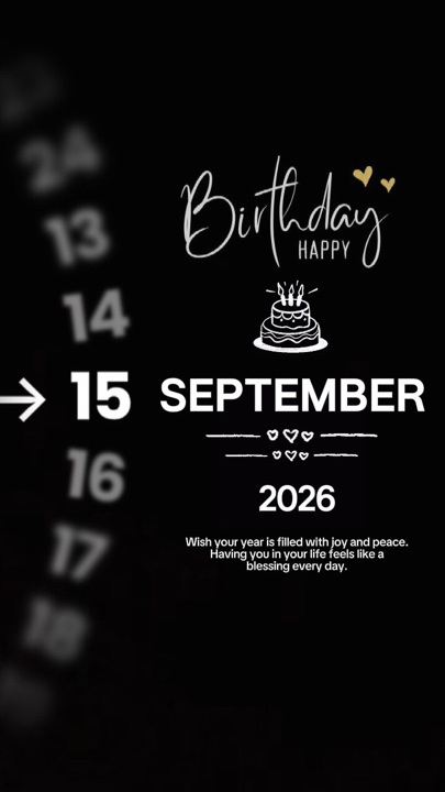 Selamat Ulang Tahun Saudari, 15 September