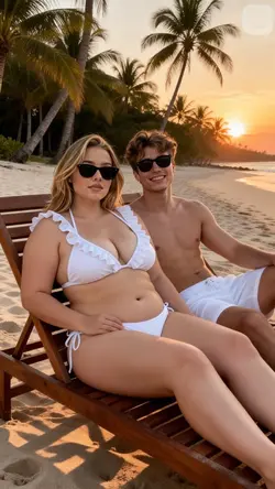 With gf/bf in beach