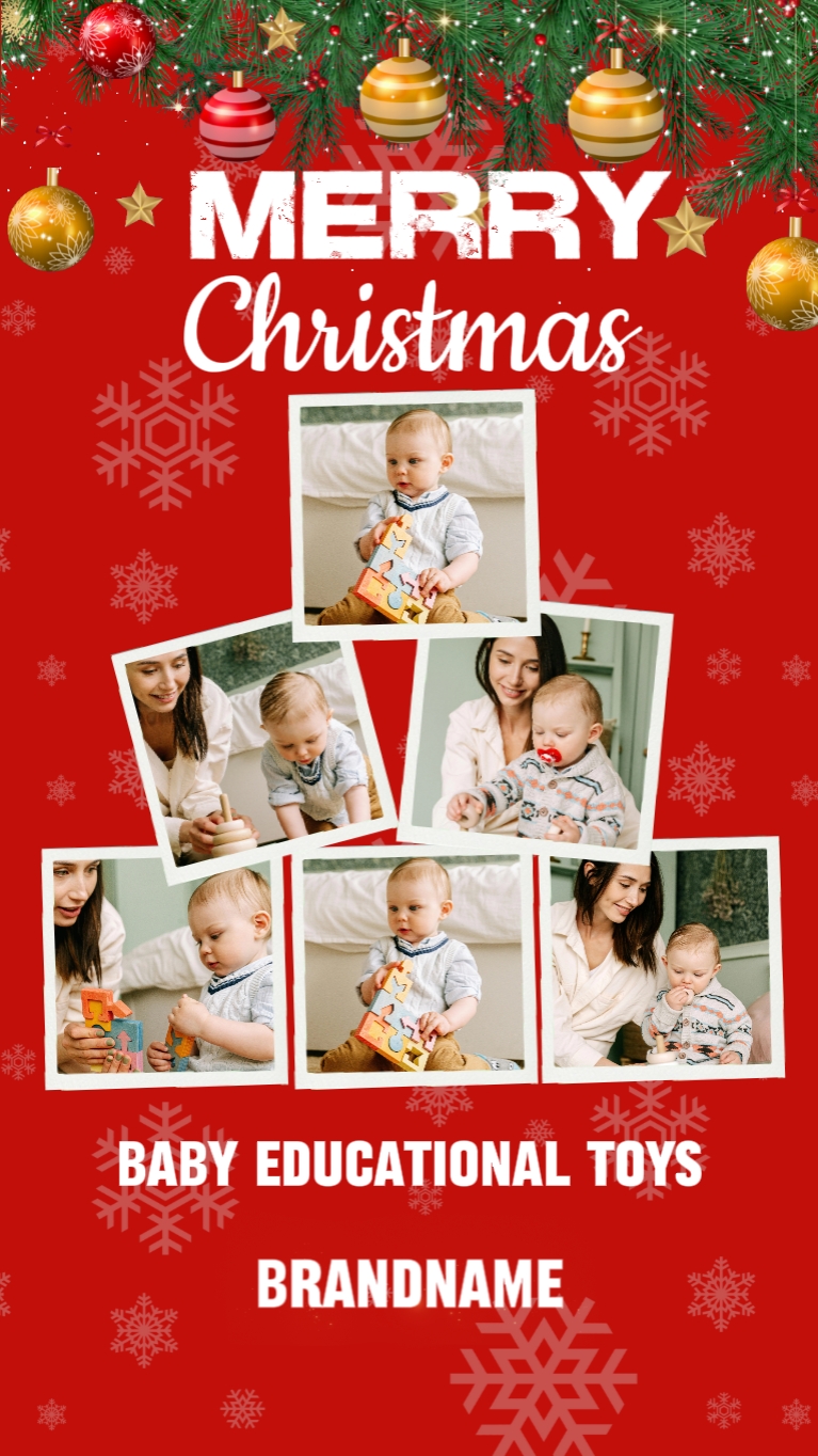 C2B Christmas Baby Toys Red and White