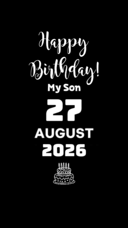 HBD SON 27 AUGUST 