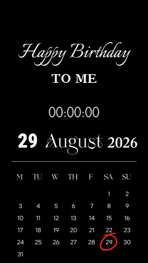 BDAY 29 AUGUST 2026