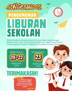pengumuman liburan