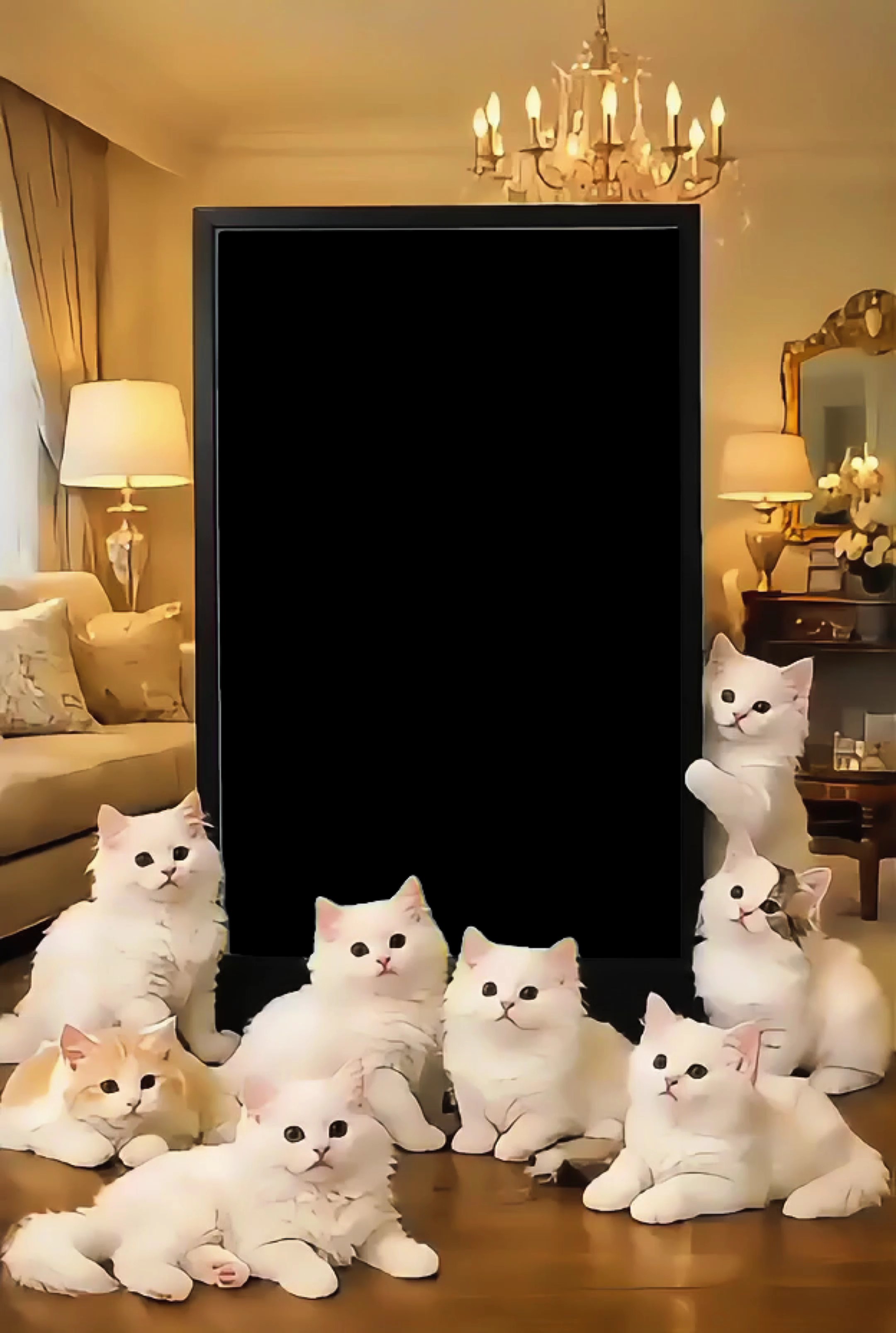 cat watching tv