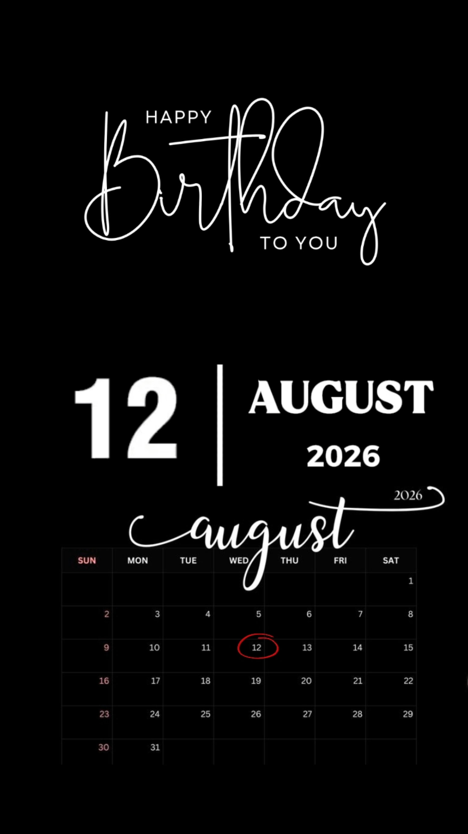 GEBURTSTAG 12 AUGUST 