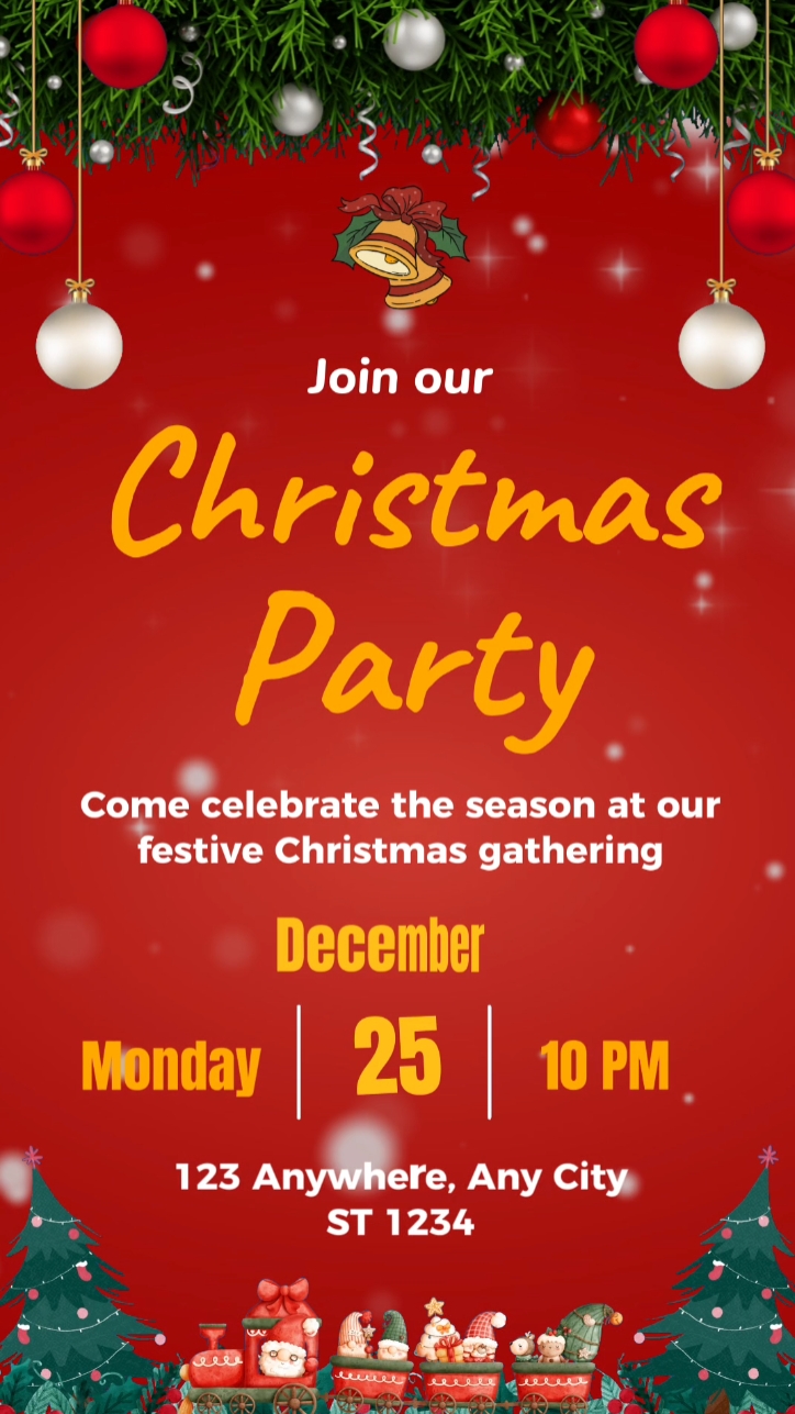 Offline Party Motion Poster Estilo ng Pasko