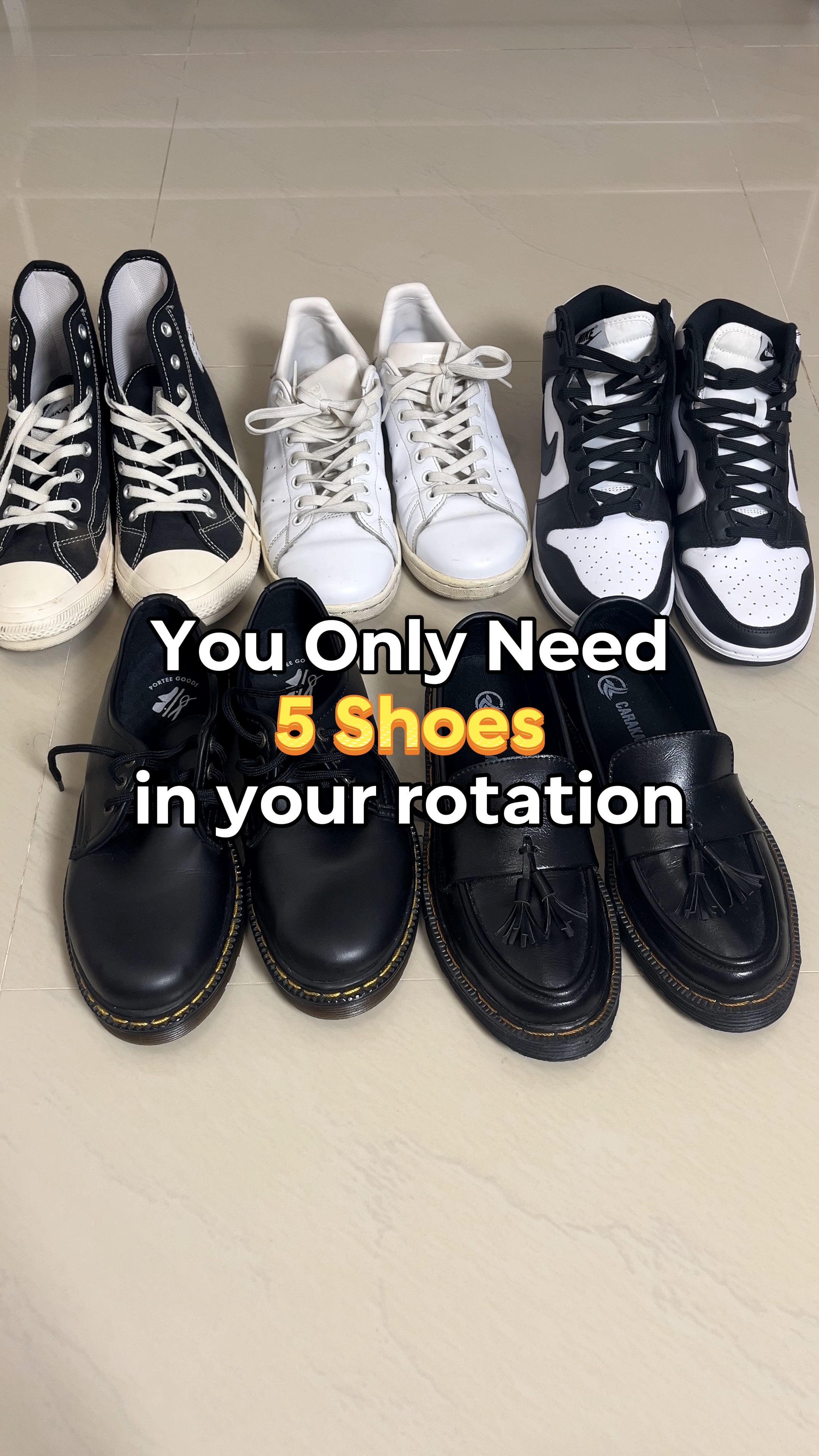 5 Rotação de sapatos