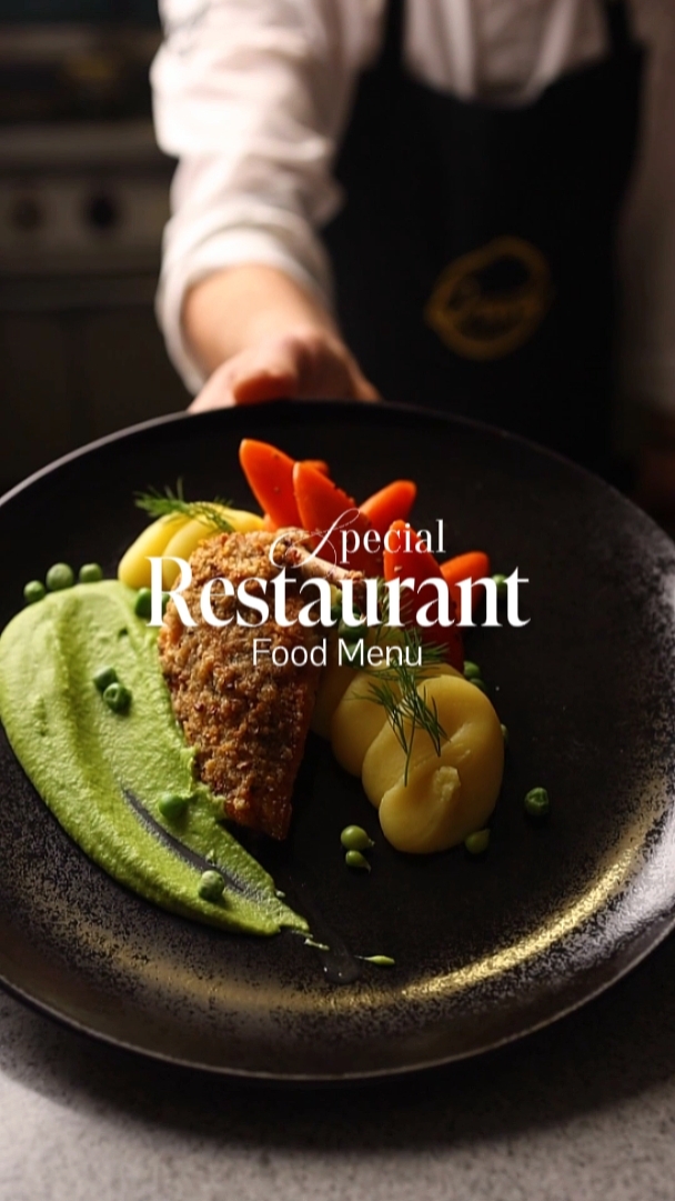 Menu de comida de restaurante