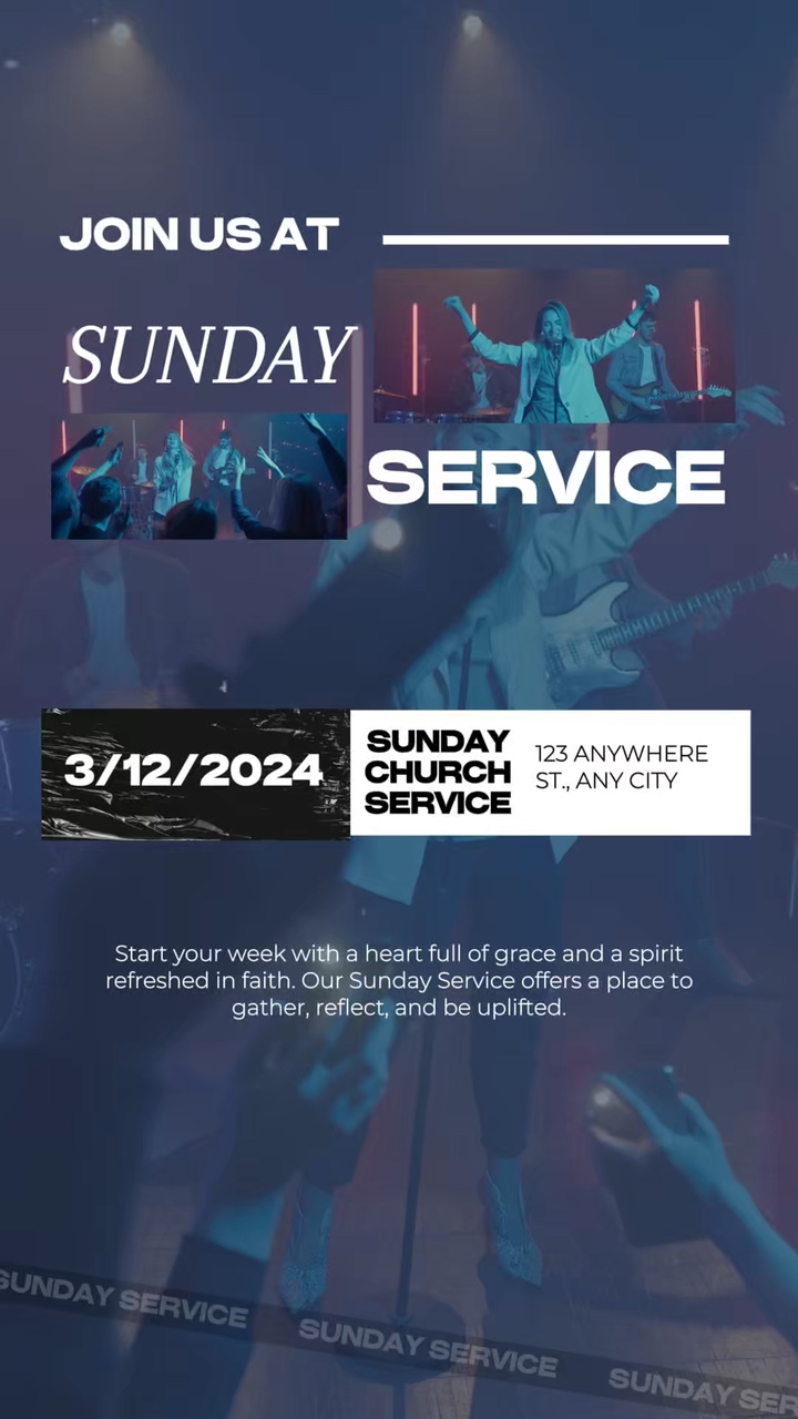 Plantilla de Negocios de Promoción de la Iglesia Exhibida en Estilo TikTok