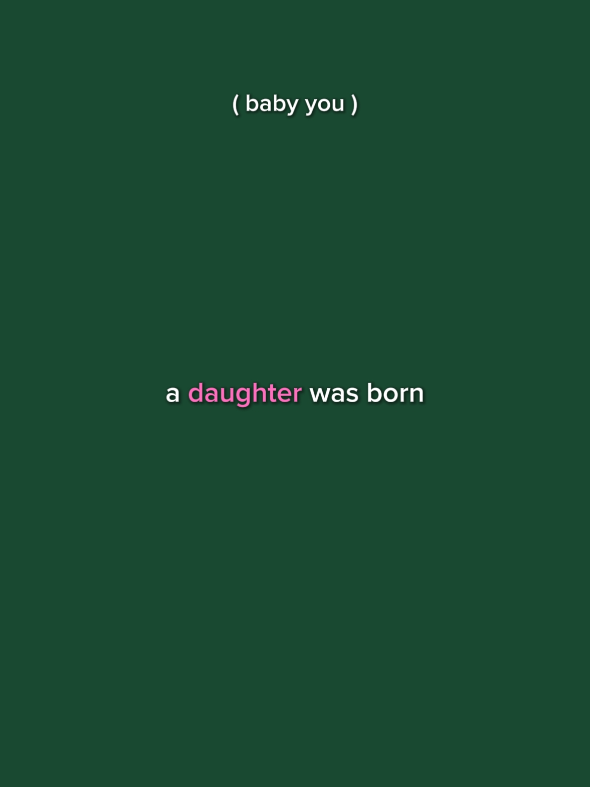 a daughter was born