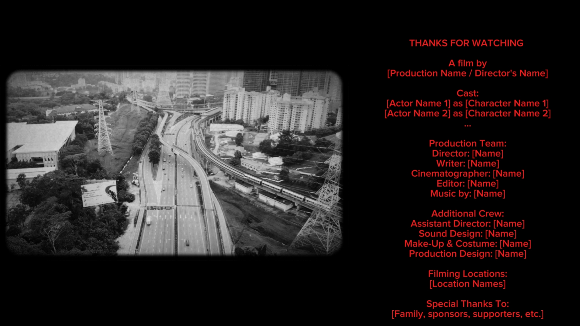 Outro credits film 
