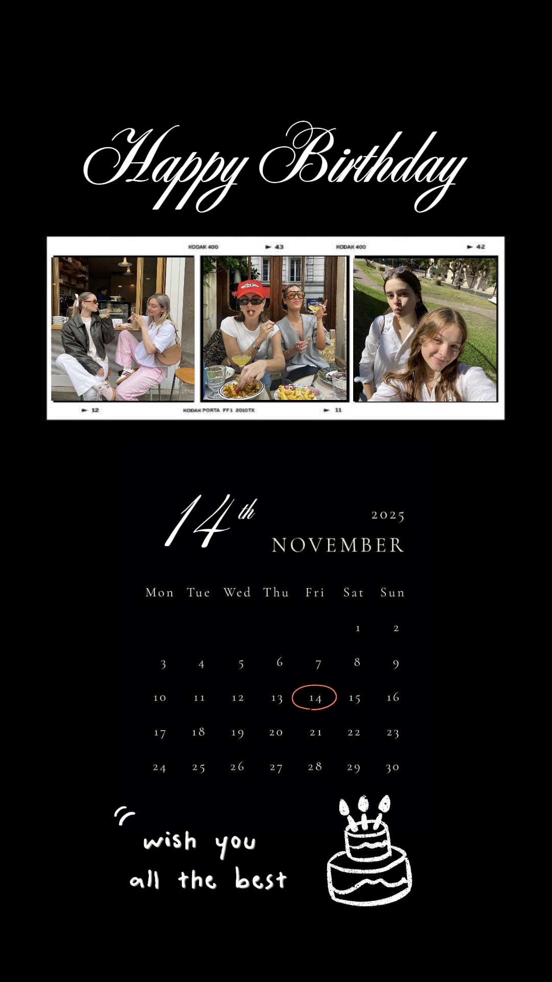 Birthday calendar