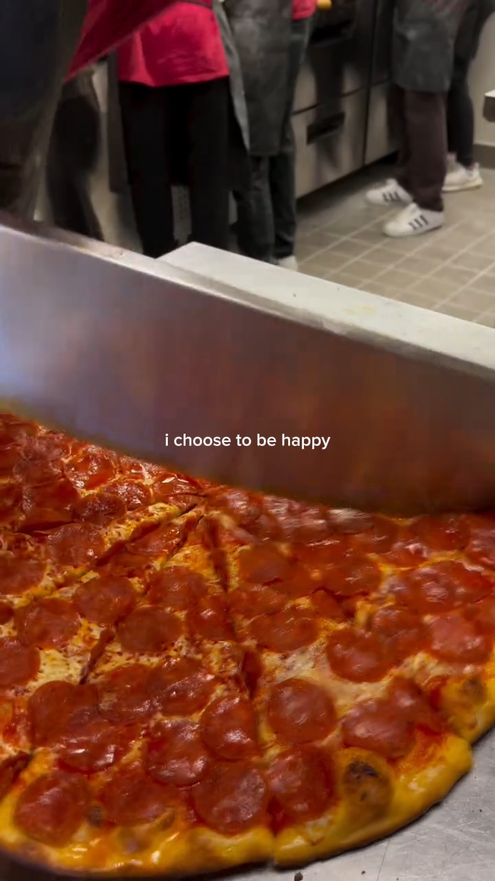 La pizza me hace feliz