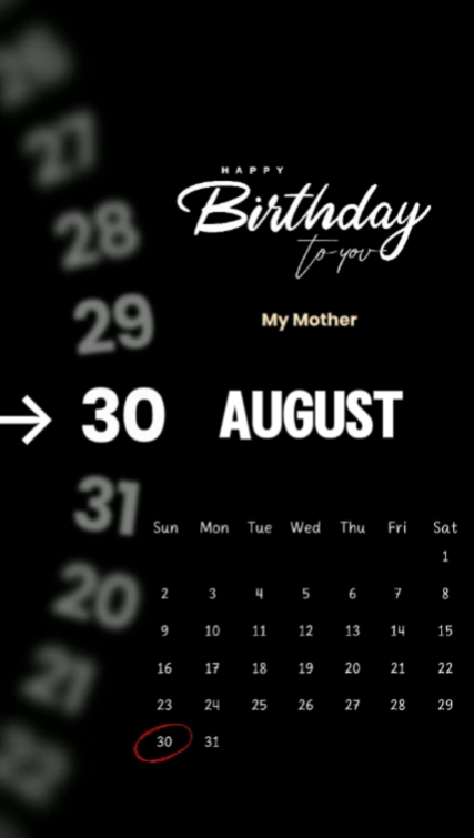 Hbd mãe 30 de agosto 