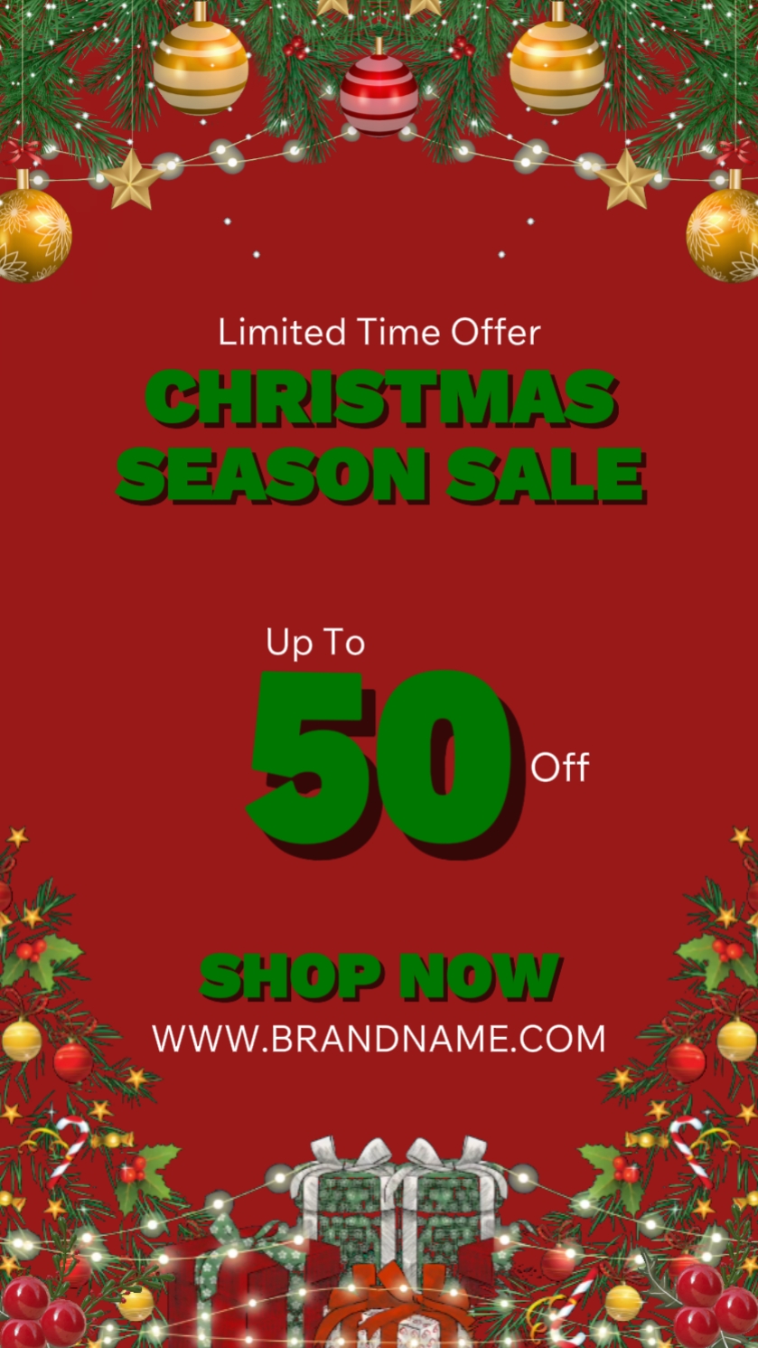 C2B Christmas Red and Green None Dynamic Poster 