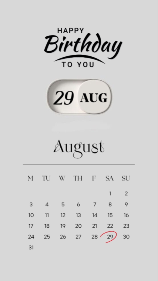 HBD 29 AUGUST