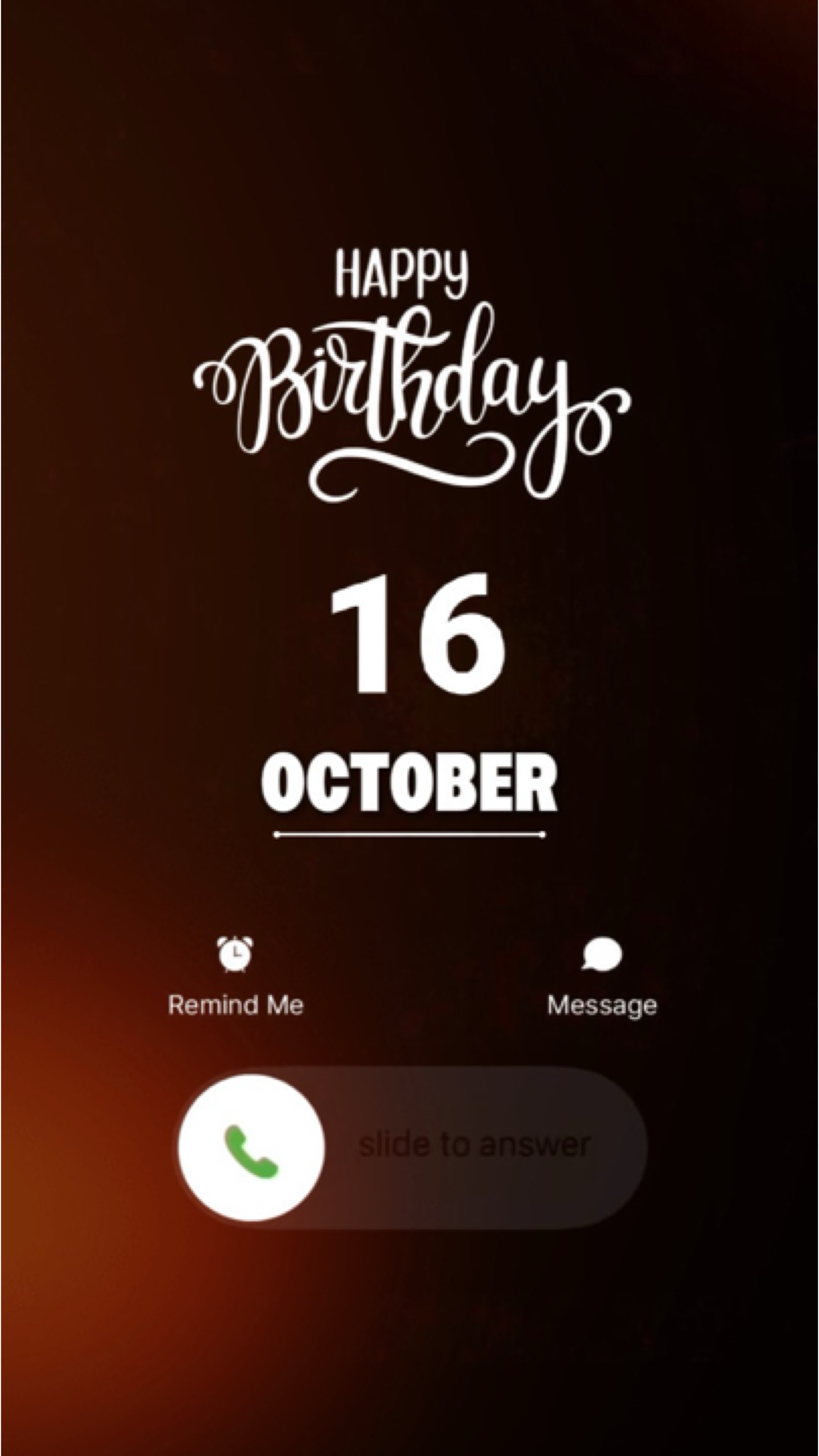 ANNIVERSAIRE LE 16 OCTOBRE 