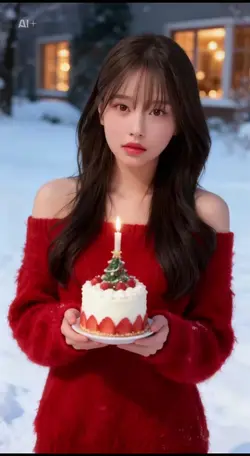 冬　クリスマス　雪　ケーキ