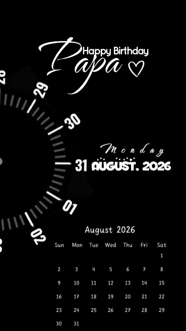 hbd papa 31 August