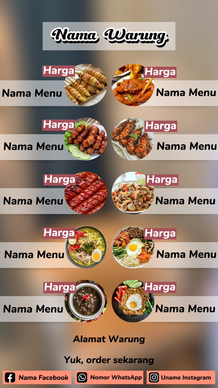 Menú Daftar Makanan