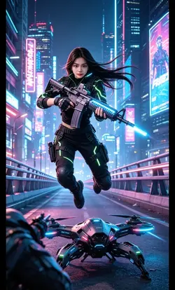 Neon War Girl