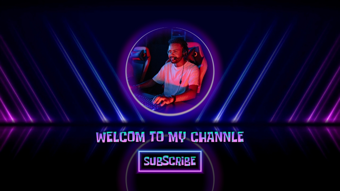 Plantilla de introducción para juegos Introducción estilo neón YouTube Video