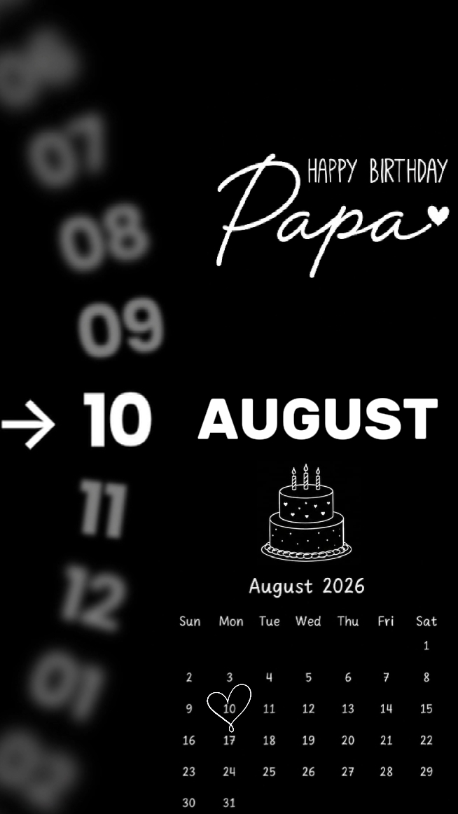 birthday papa 10 aug