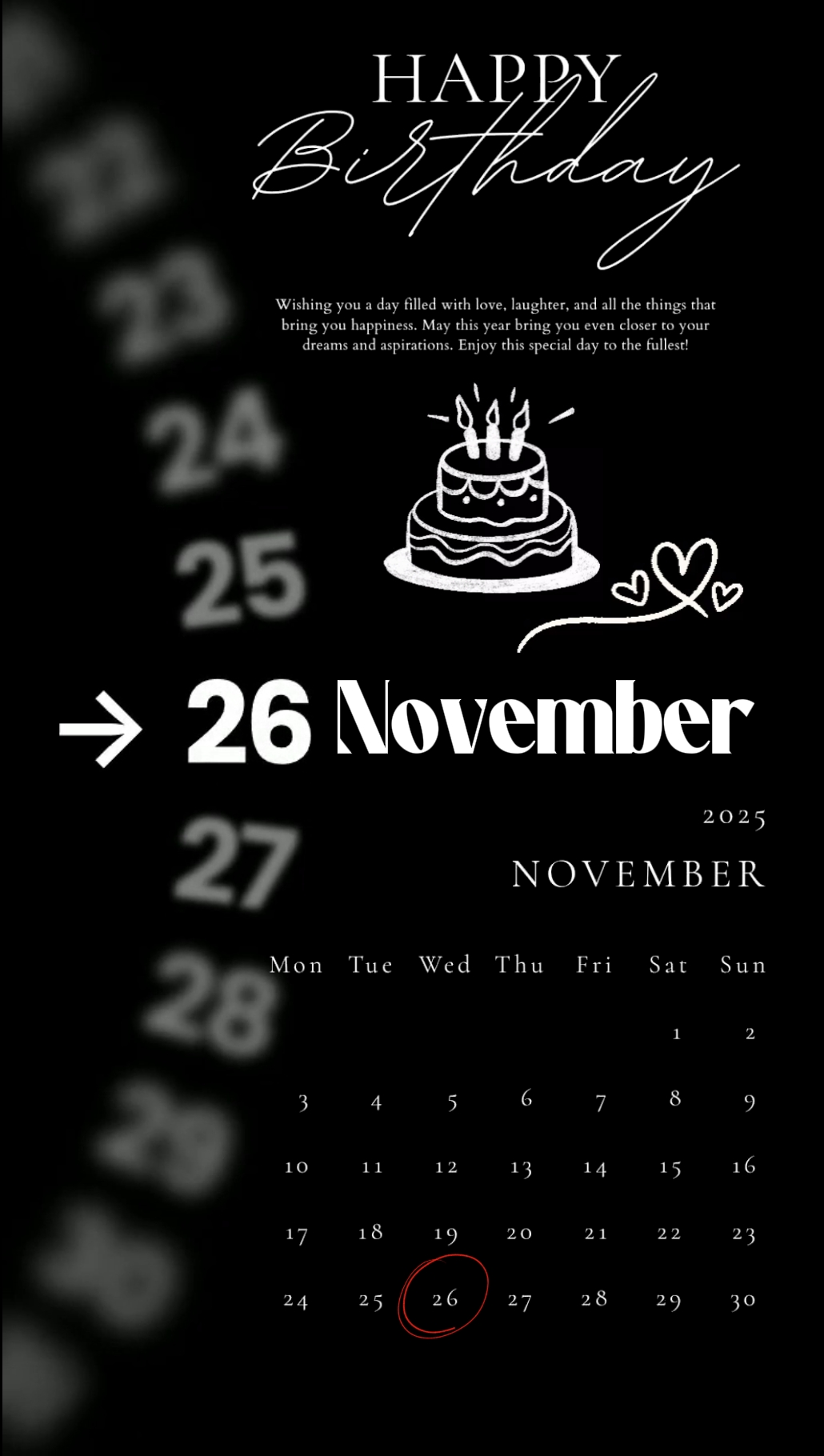 Selamat ulang tahun 26 Nov