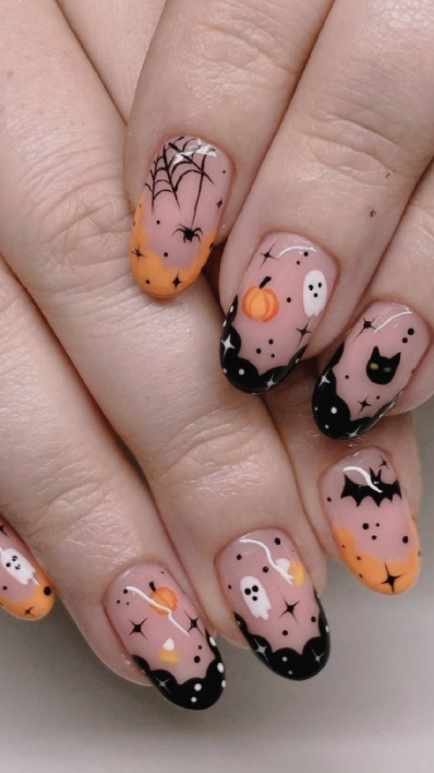 Arte de uñas de Halloween 