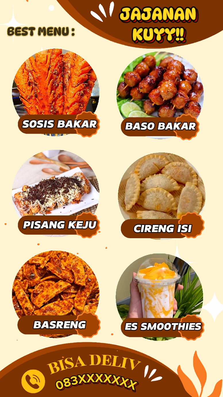 Menú jajanan kedai