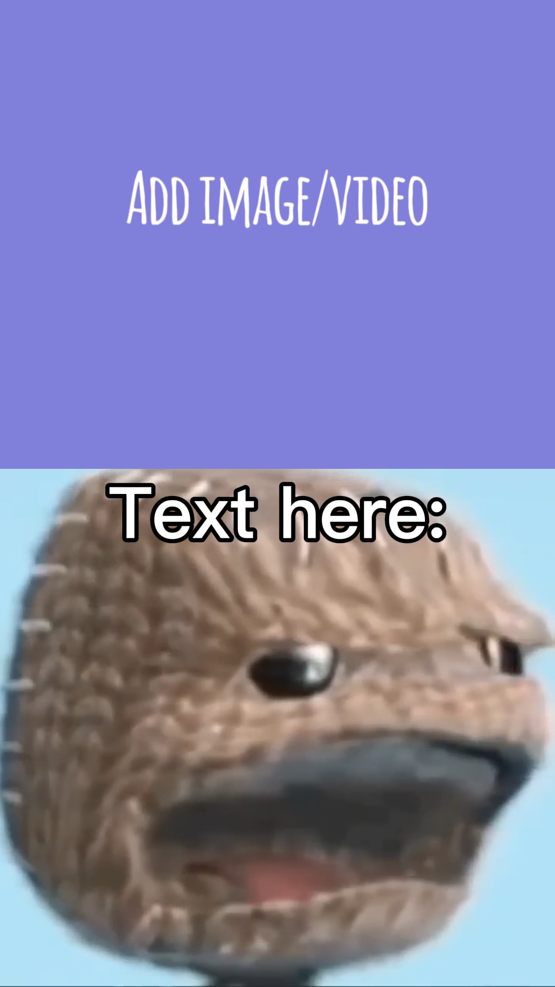 Sackboy shocked meme