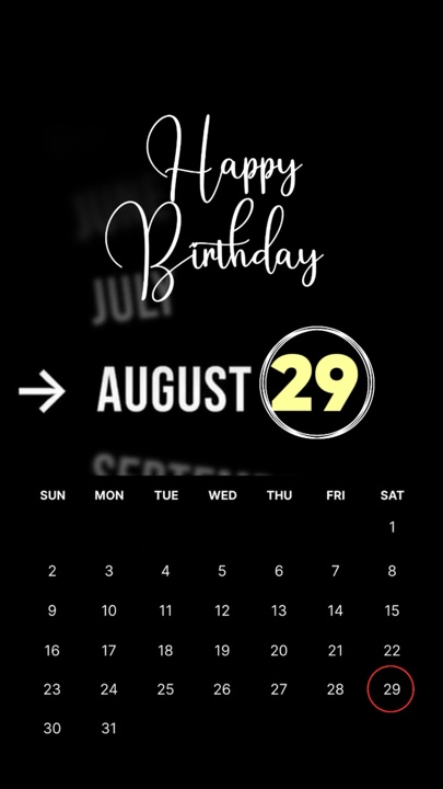 BIRTHDAY 29 AUGUS