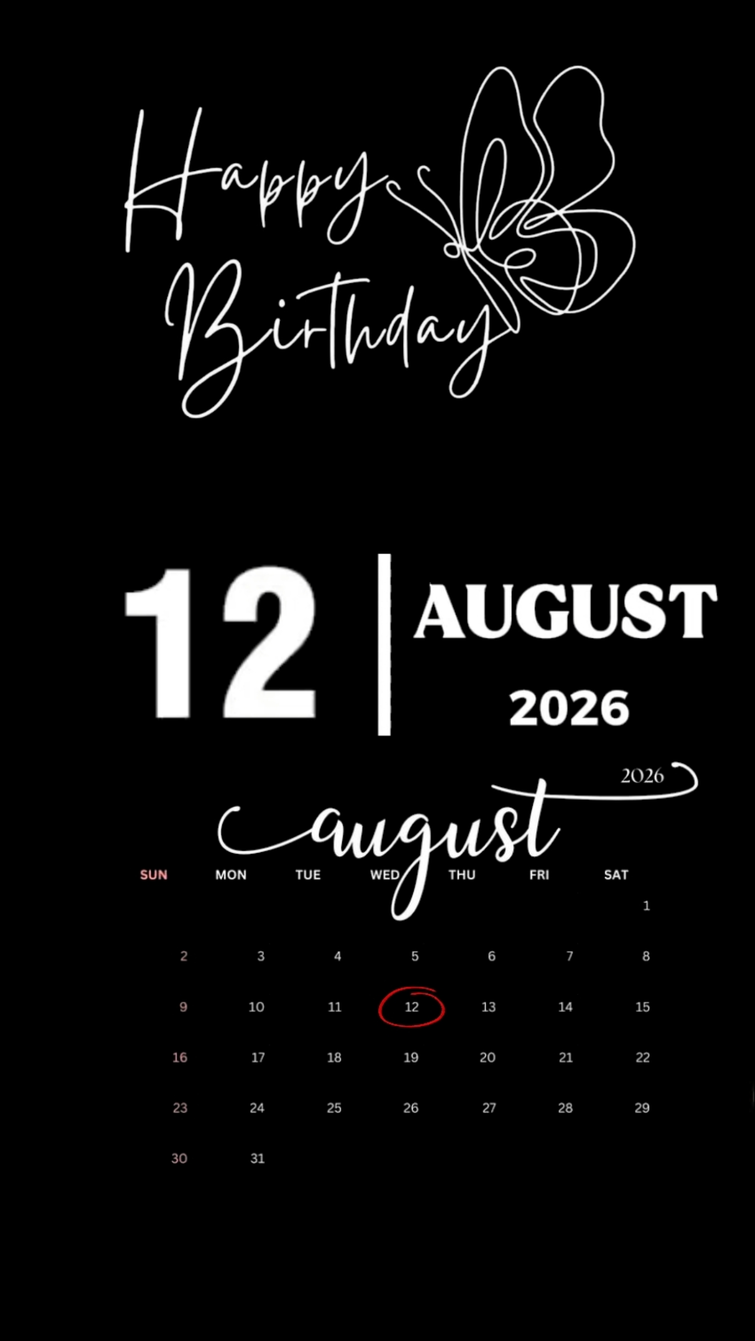 BIRTHDAY 12 AUGUST 