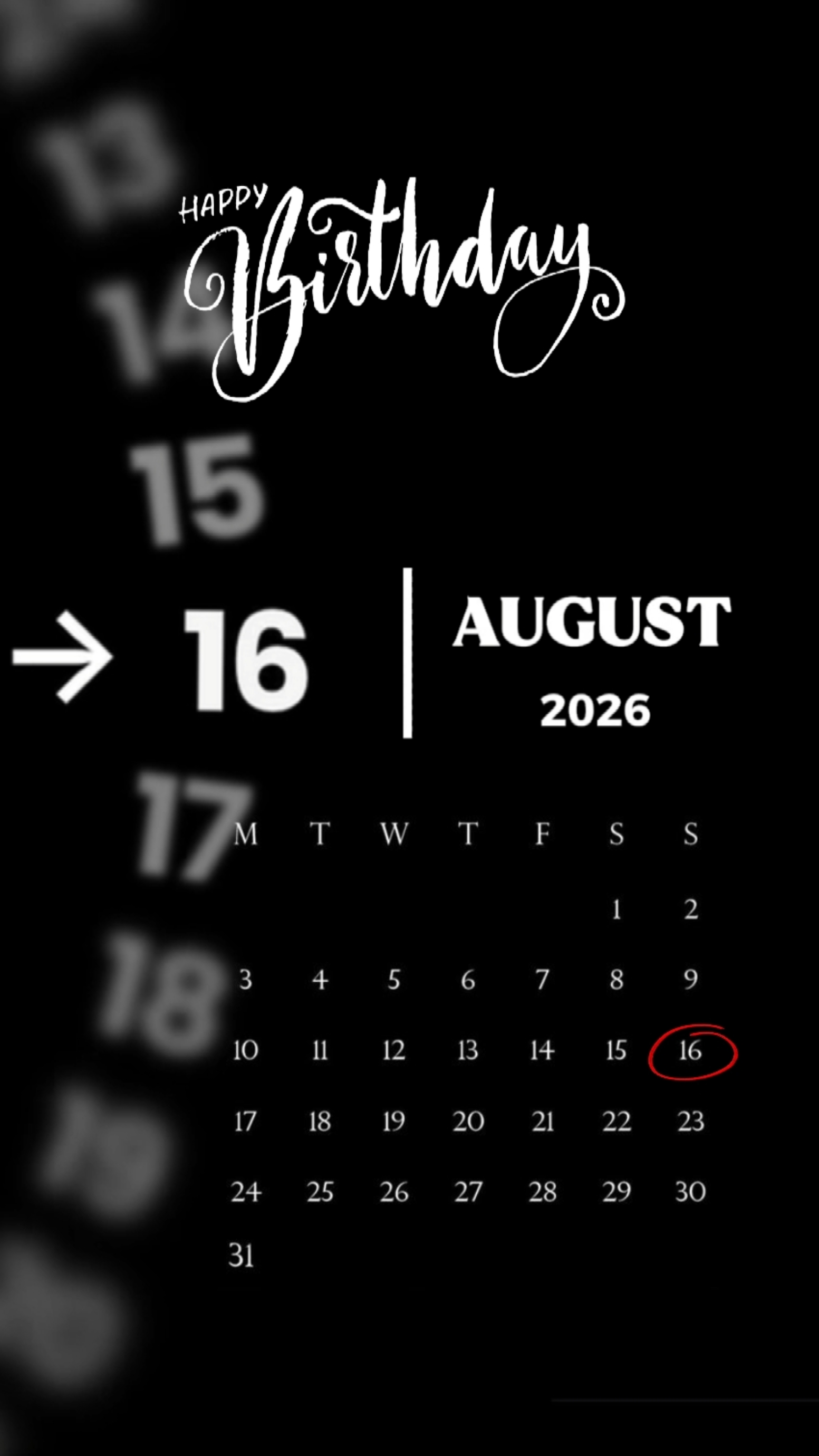 BIRTHDAY 16 AUGUST 