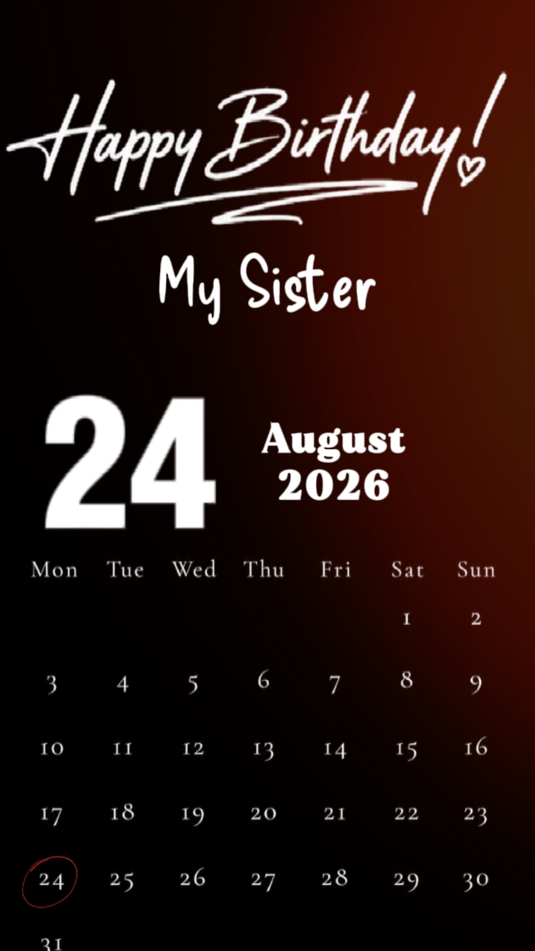 IRMÃ HBD 24 DE AGOSTO