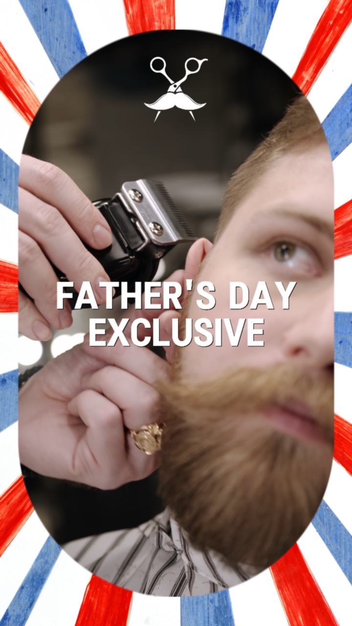 Baber Shop Display Father’s Day Dynamic Poster Style 