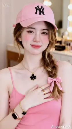 Đội nón hồng cá tính
