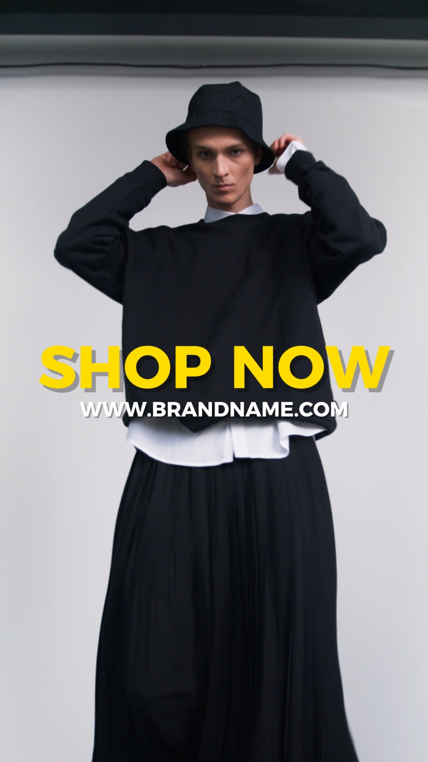 Business Template Black Friday Fashion Black And White Color PPT Ad Template 