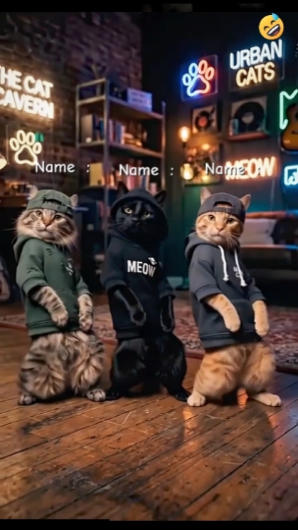 Tanzende Katze, lustig