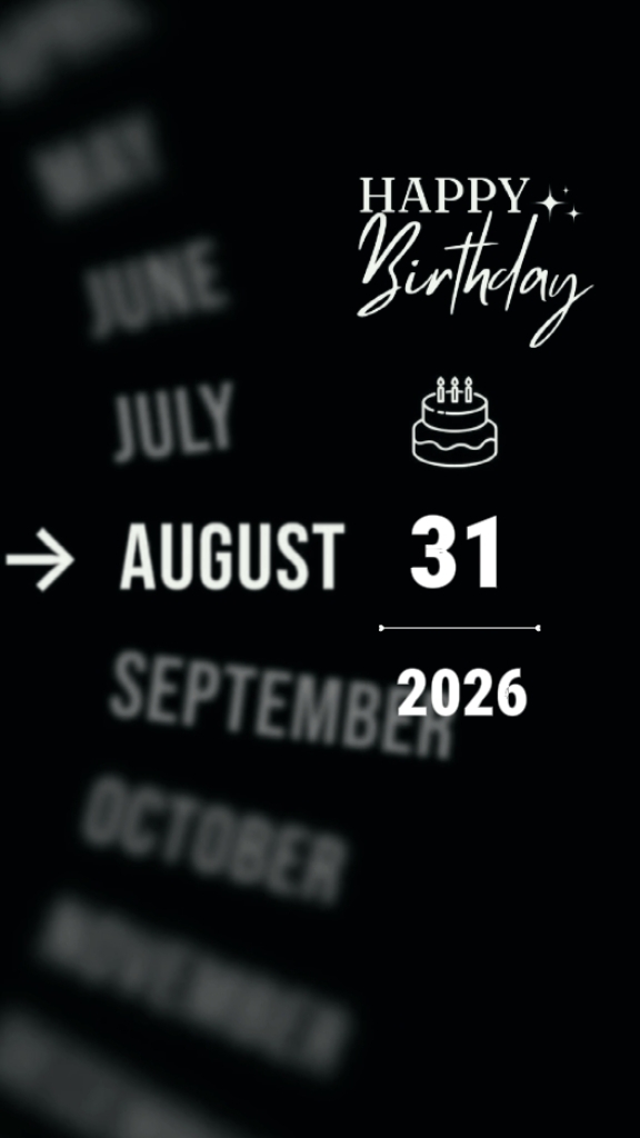 BDAY 31 AUG 2026