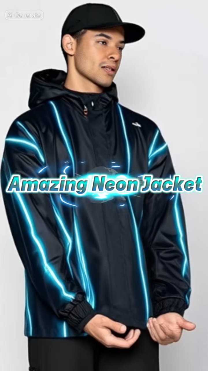 Modelo de jaqueta neon