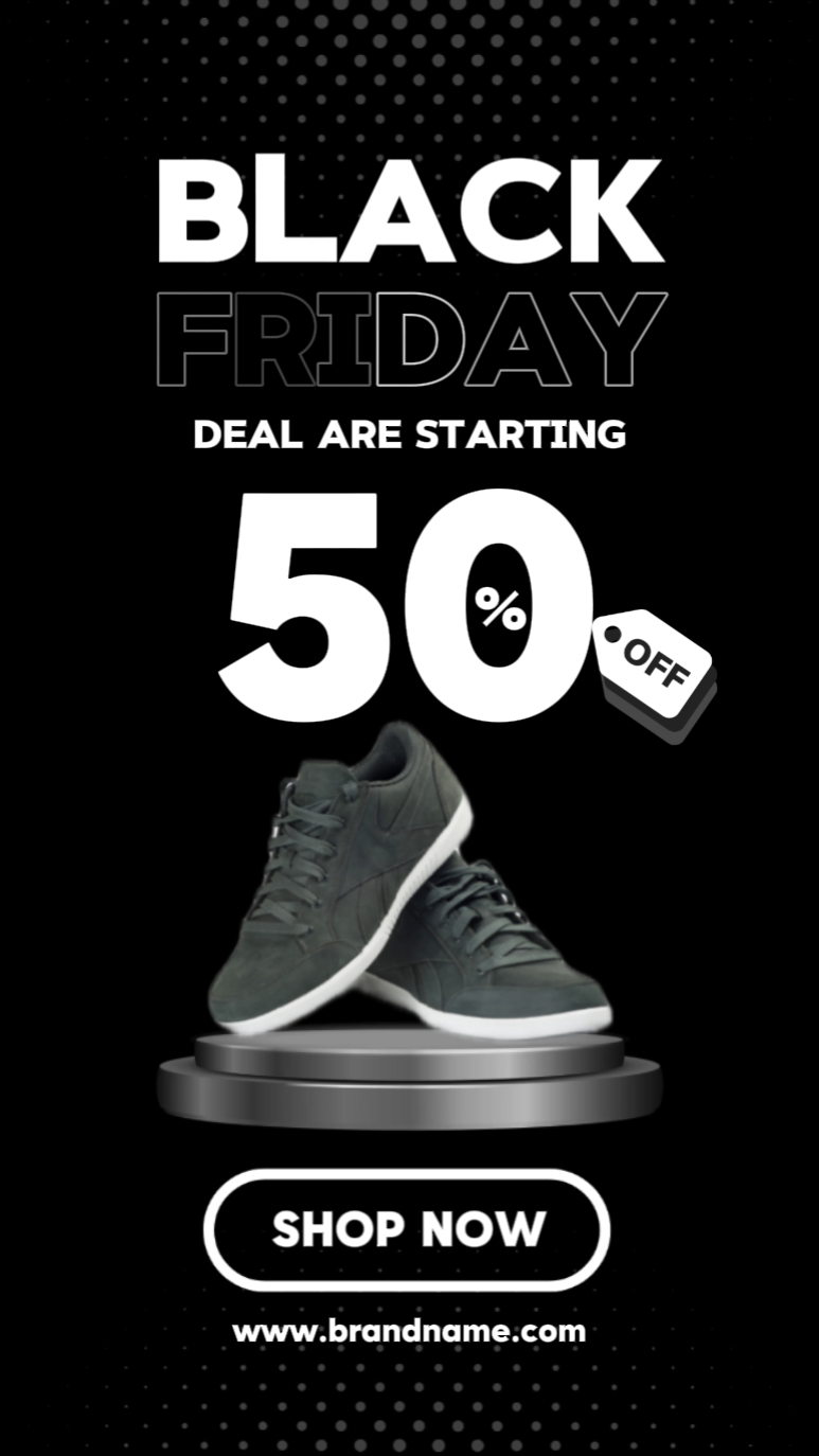 Black Friday Dynamic Poster 3.0 Fashion Minimalist Style Plataforma social