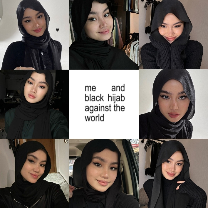 black hijab against 