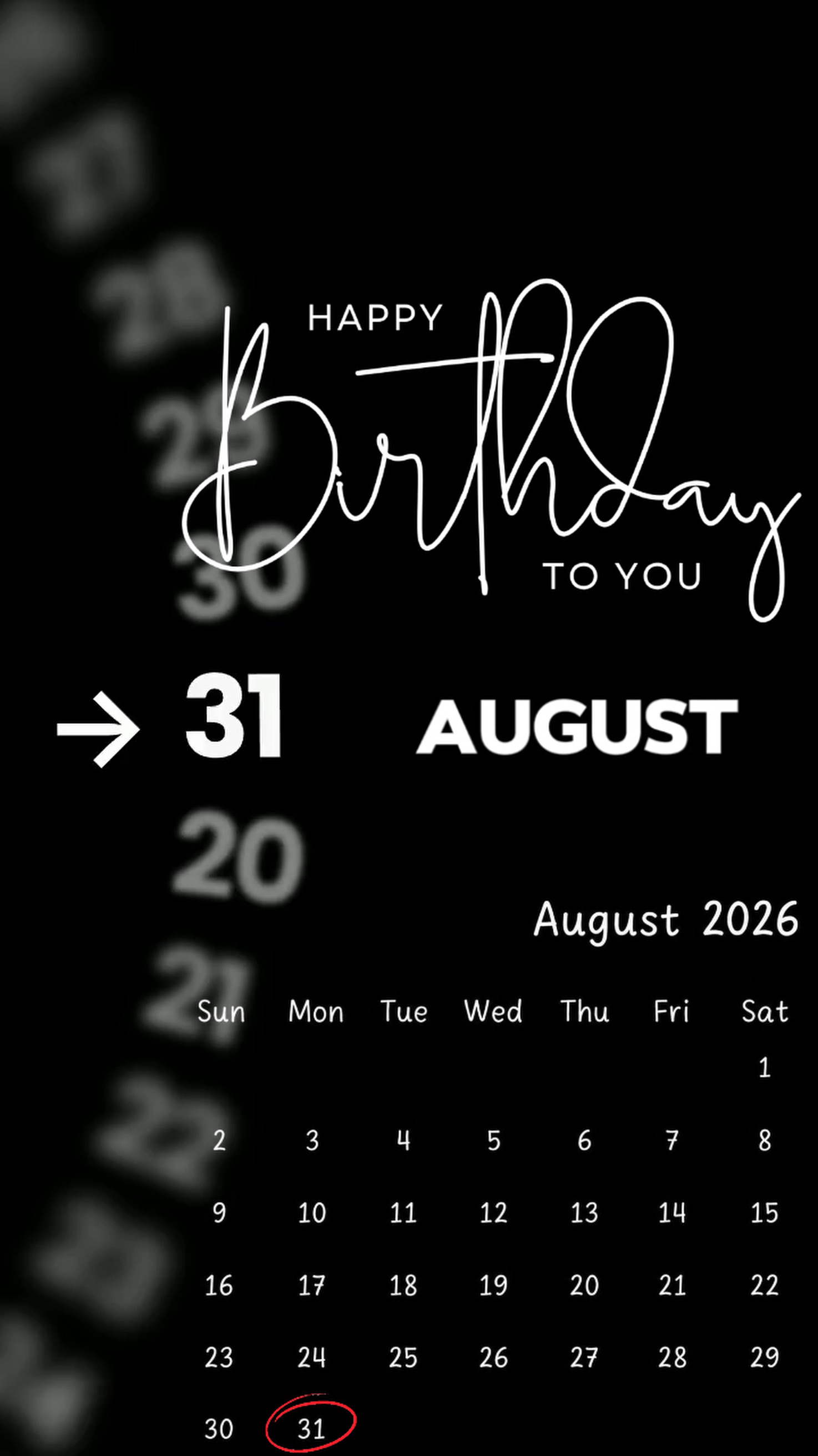 ANNIVERSAIRE 31 AOÛT
