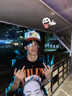 efek  tepi api biru