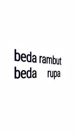 beda rambut bda rupa