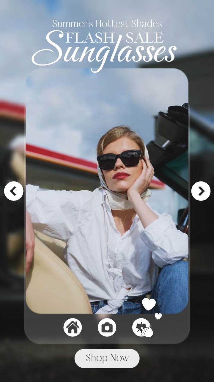 Summer Sales Fashion Industry Kacamata UI Style Display Gaya TikTok