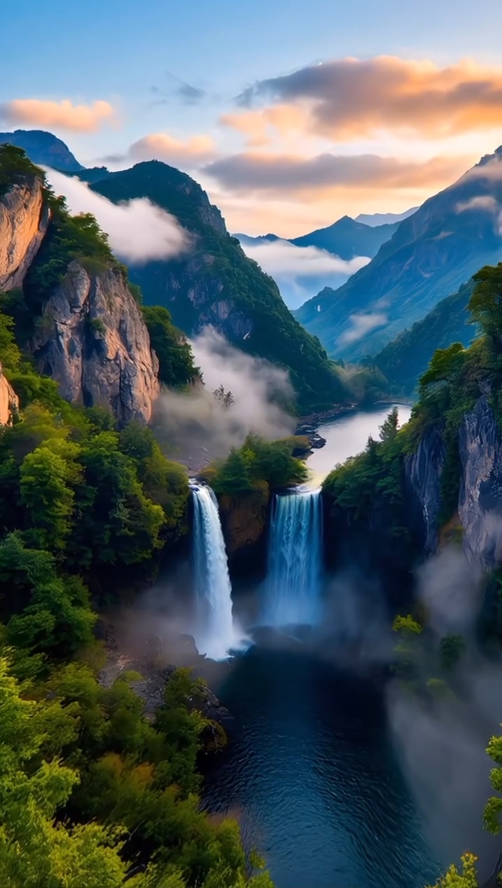 Nature, waterfall 