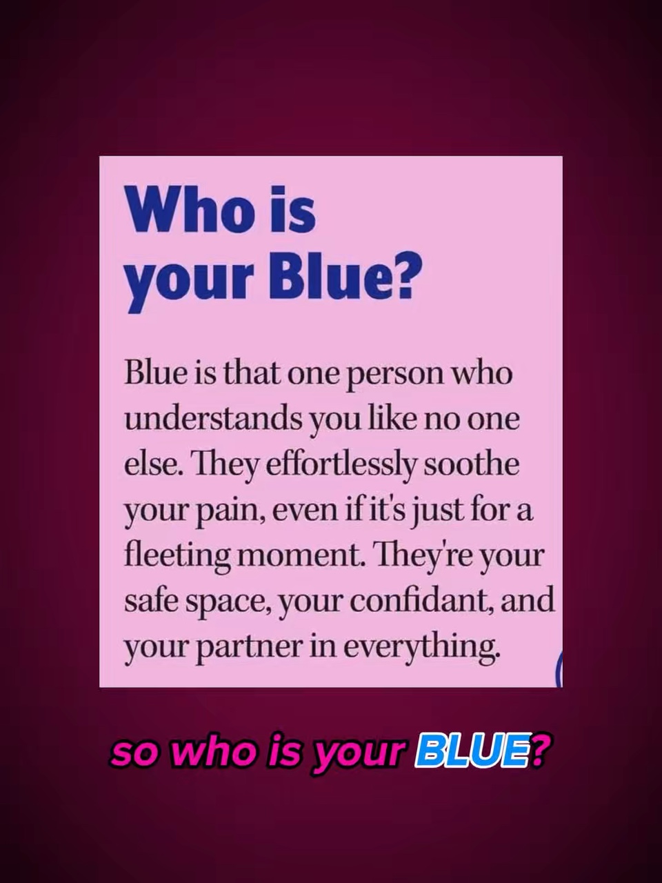 Wer ist dein BLAU?